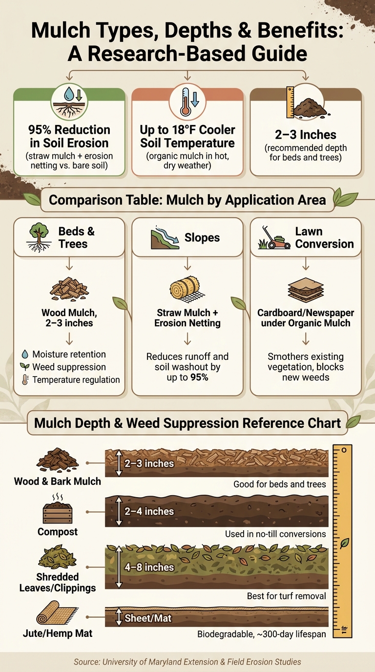 Mulch Types, Depths & Benefits: A Research-Based Guide