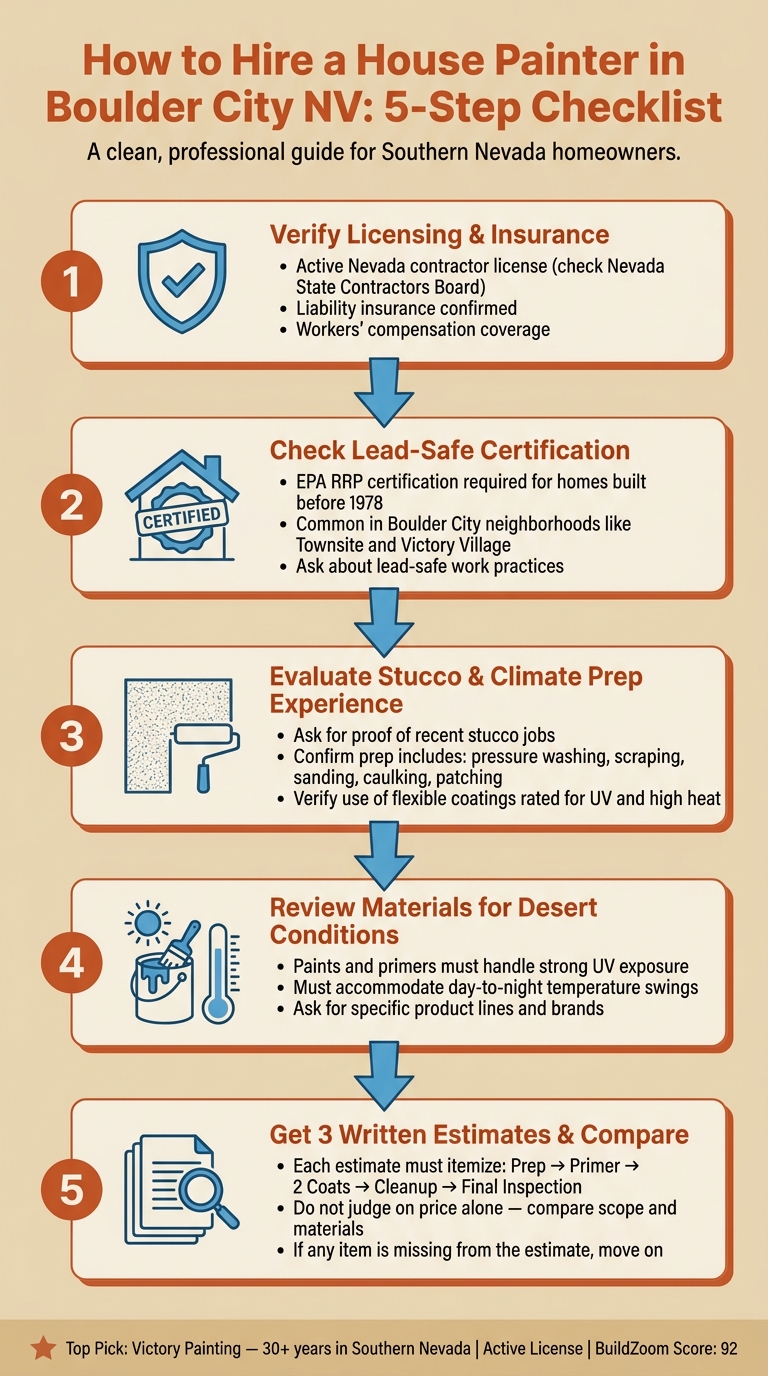 How to Hire a House Painter in Boulder City NV: 5-Step Checklist