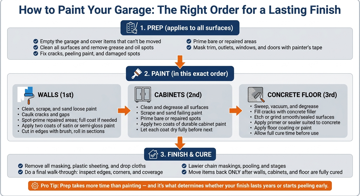 Garage Makeover: The Right Order to Paint Walls, Cabinets & Floors