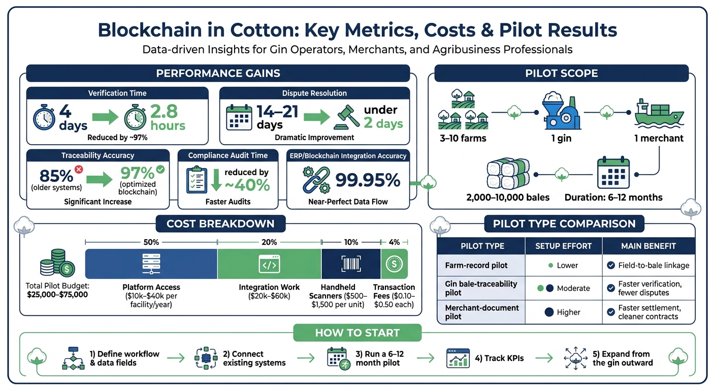 Blockchain in Cotton: Key Metrics, Costs & Pilot Results