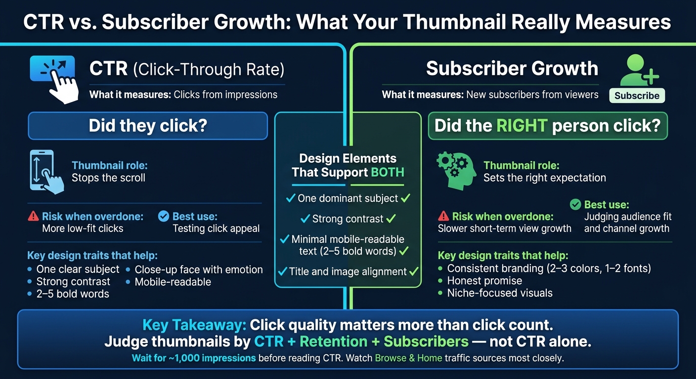 CTR vs. Subscriber Growth: What Your Thumbnail Really Measures