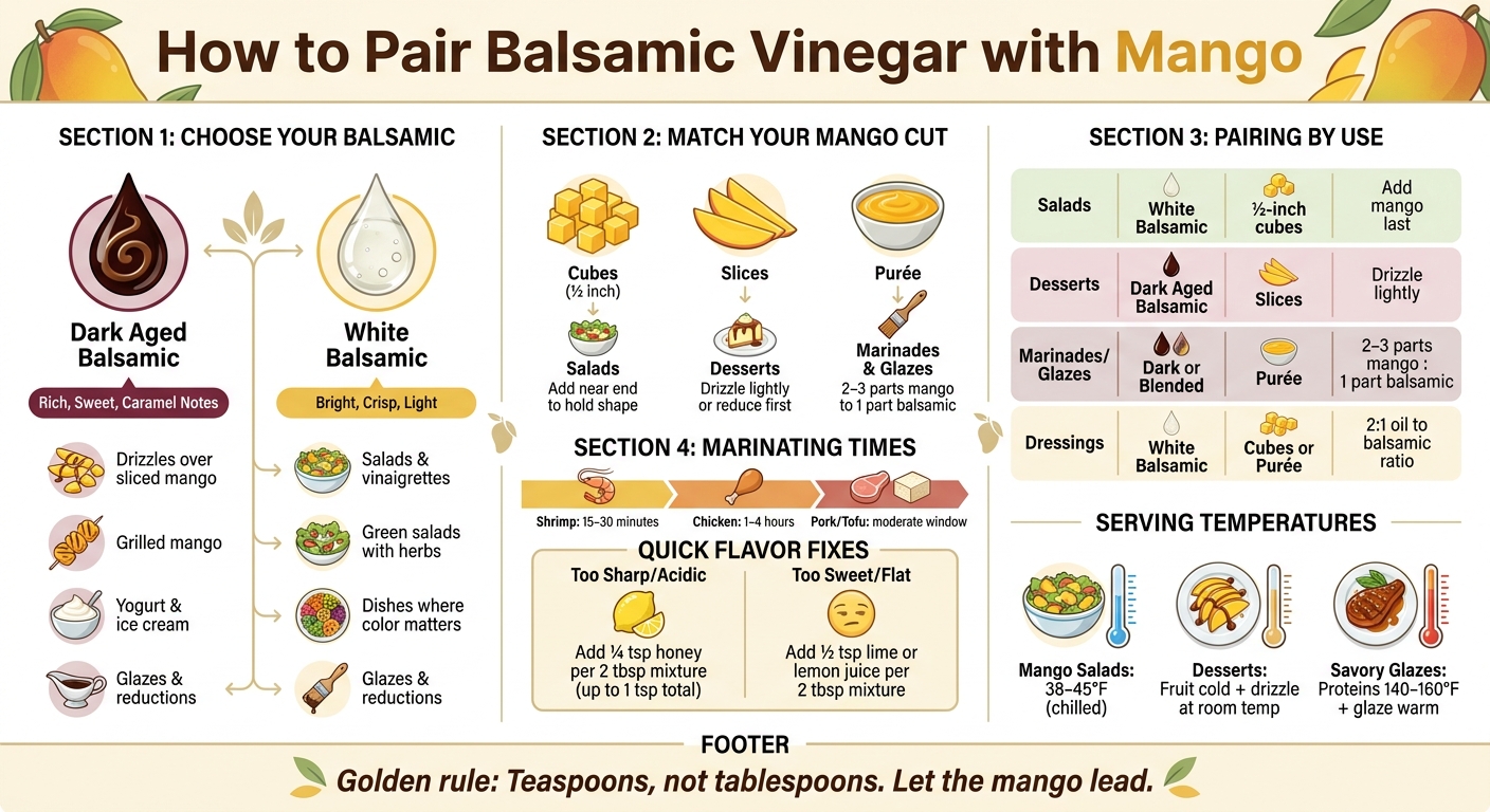 Balsamic Vinegar & Mango Pairing Guide: Dark vs. White Balsamic