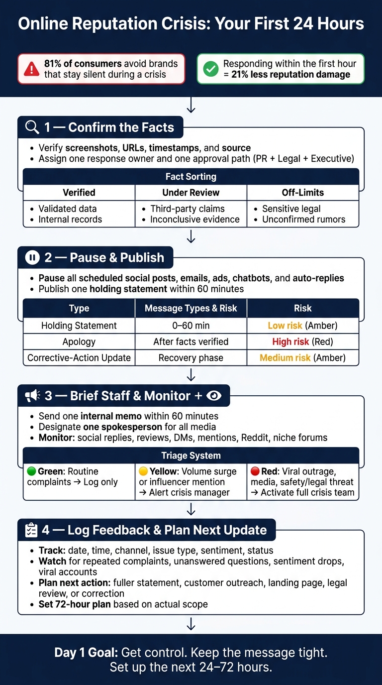 Online Reputation Crisis: 24-Hour Response Checklist