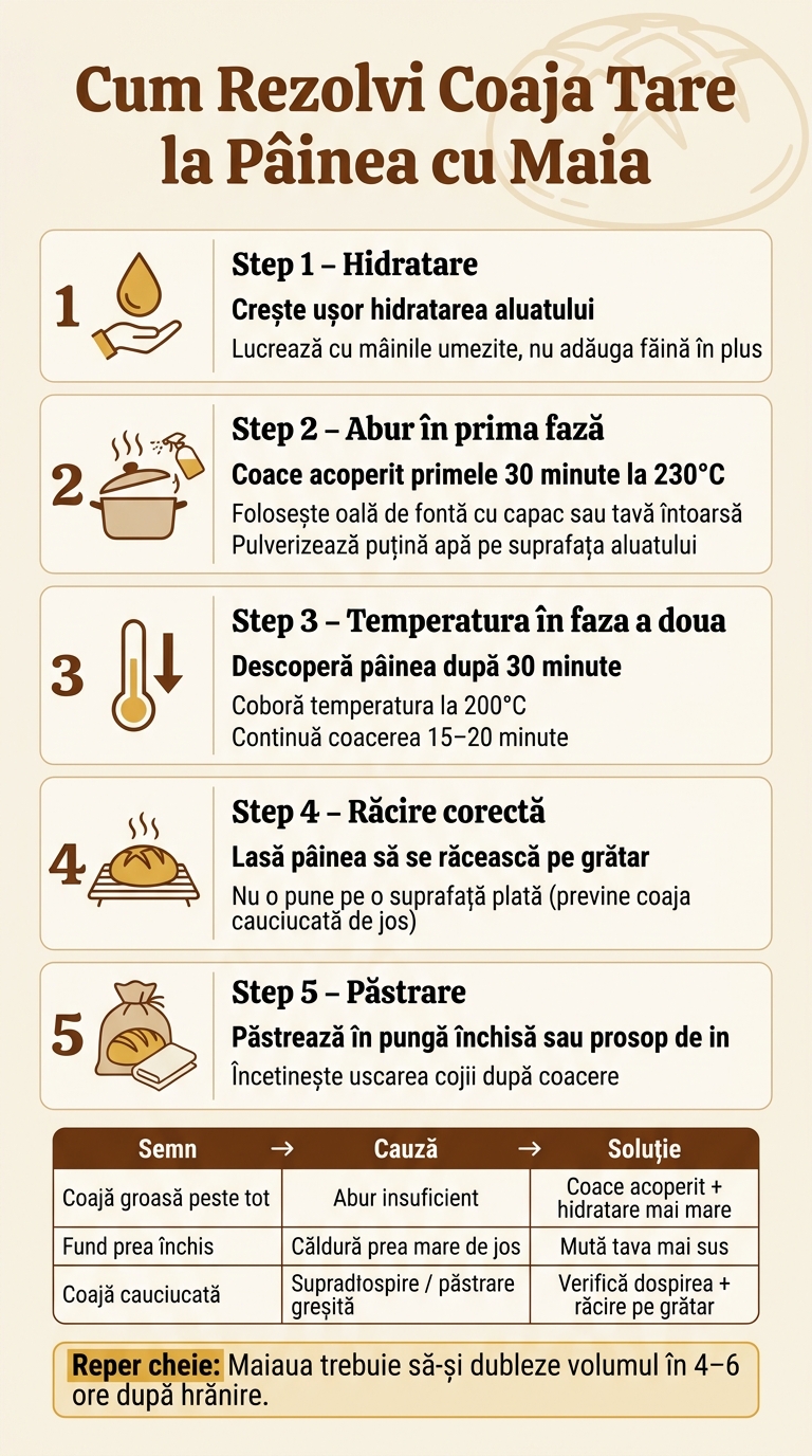 Cum Rezolvi Coaja Tare la Pâinea cu Maia: Ghid Vizual