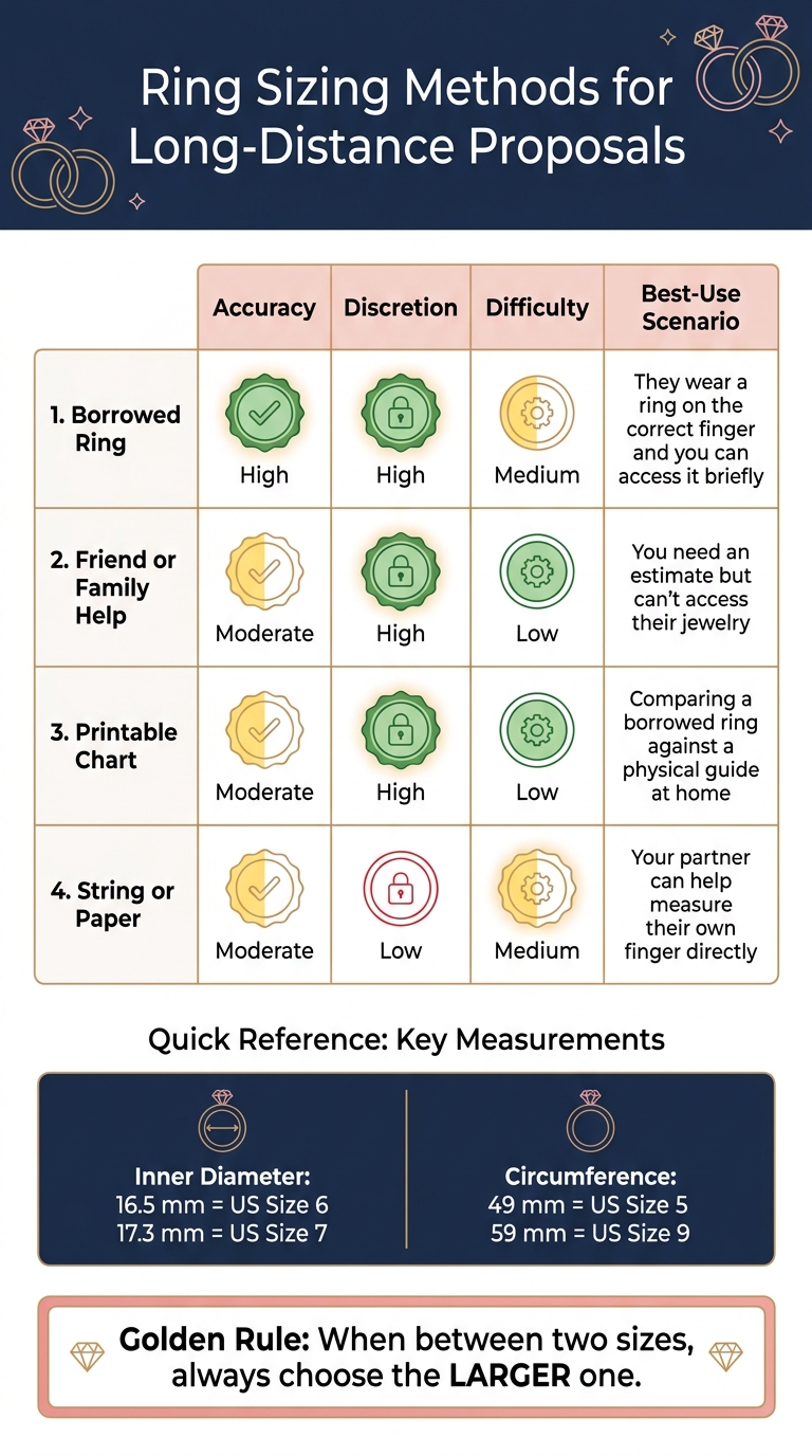 Ring Sizing Methods for Long-Distance Proposals: Accuracy vs. Discretion