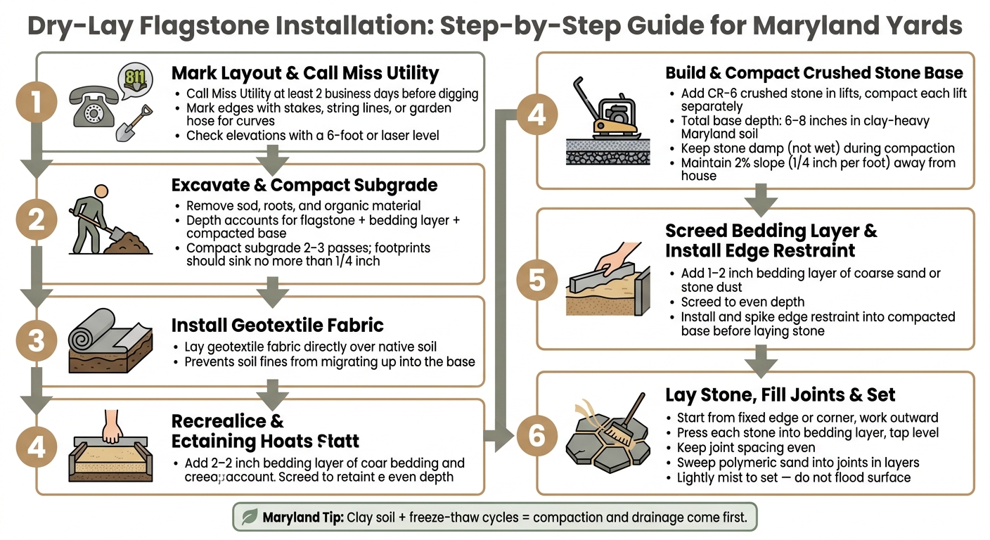 Dry-Lay Flagstone Installation Steps for Maryland Yards