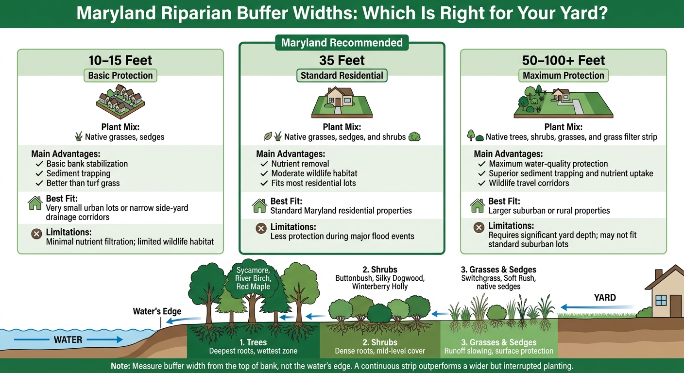 Maryland Riparian Buffer Widths: Which Is Right for Your Yard?