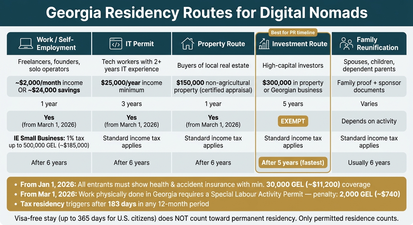 Georgia Residency Routes for Nomads: Cost, Duration & Requirements