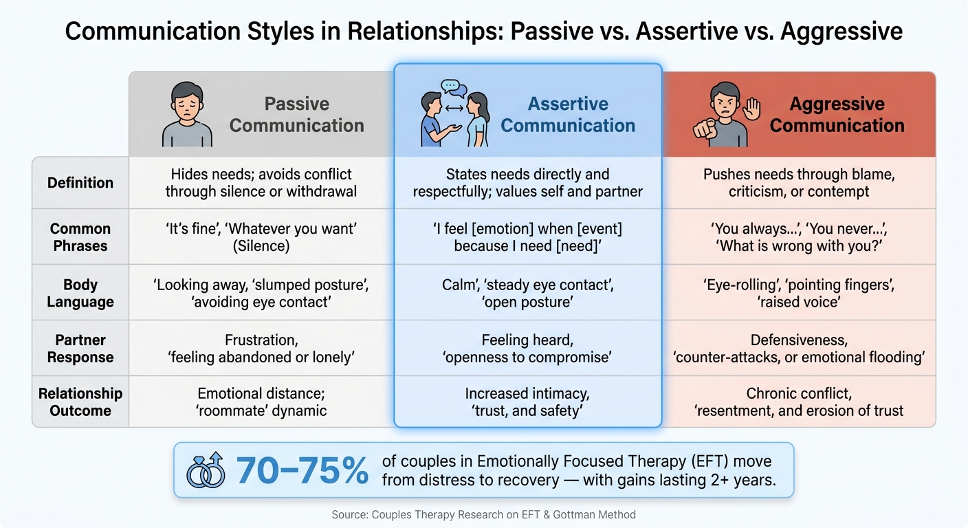 Passive vs. Assertive vs. Aggressive Communication in Relationships