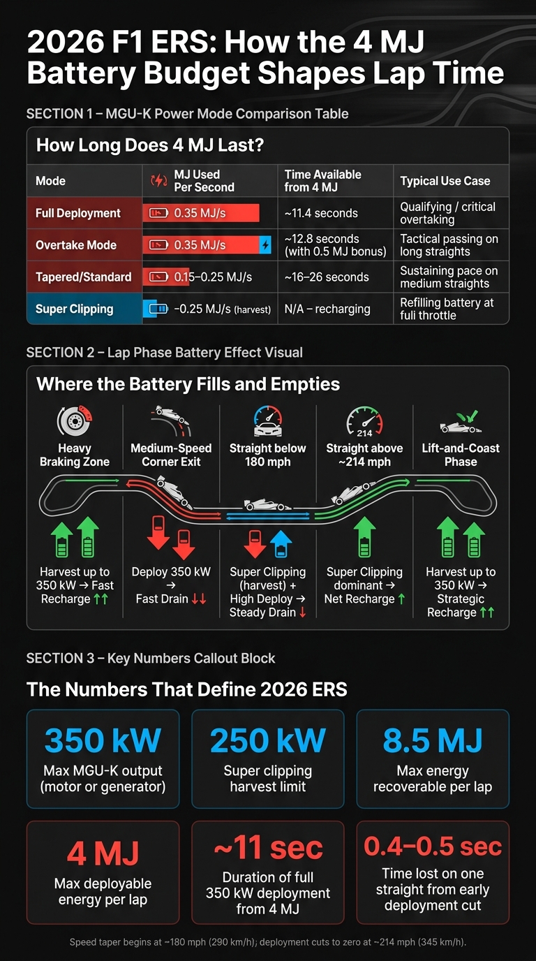 2026 F1 ERS: Power vs. Energy Explained – MGU-K Modes & Battery Budget