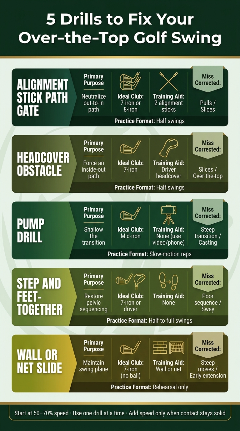 5 Drills to Fix Over-the-Top Golf Swings: Quick Comparison Guide