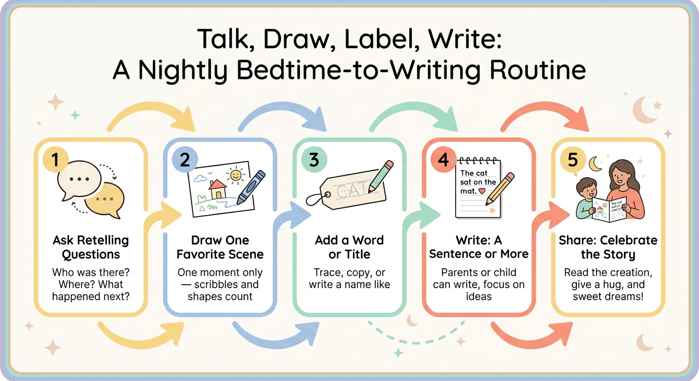 Talk, Draw, Label, Write: A Nightly Routine to Build Early Writing Skills