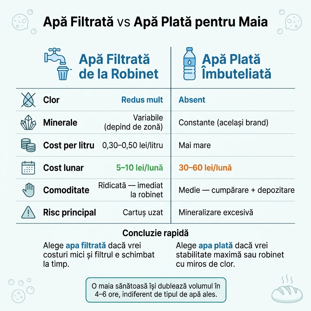 Apă Filtrată vs Apă Plată pentru Maia: Comparație Completă
