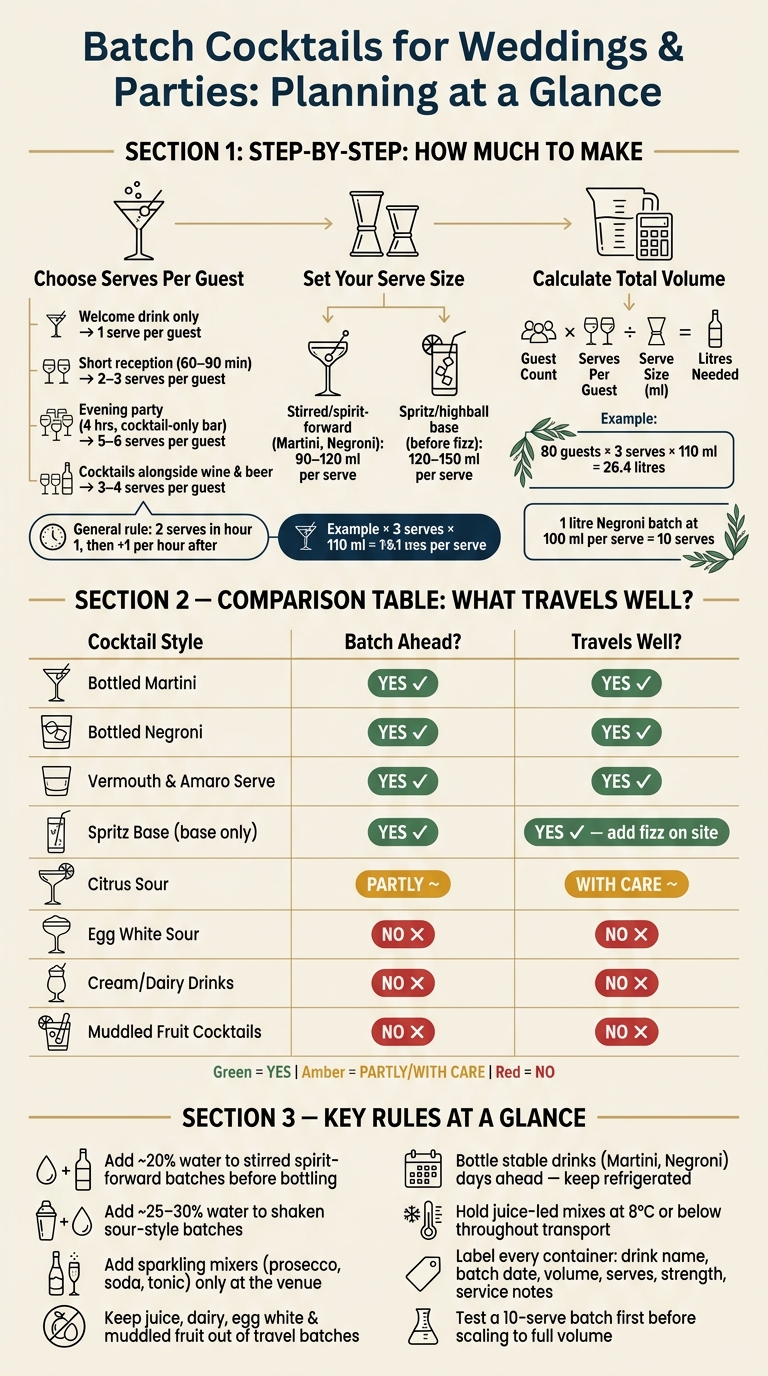 Batch Cocktails for Events: How Much to Make & What Travels Well