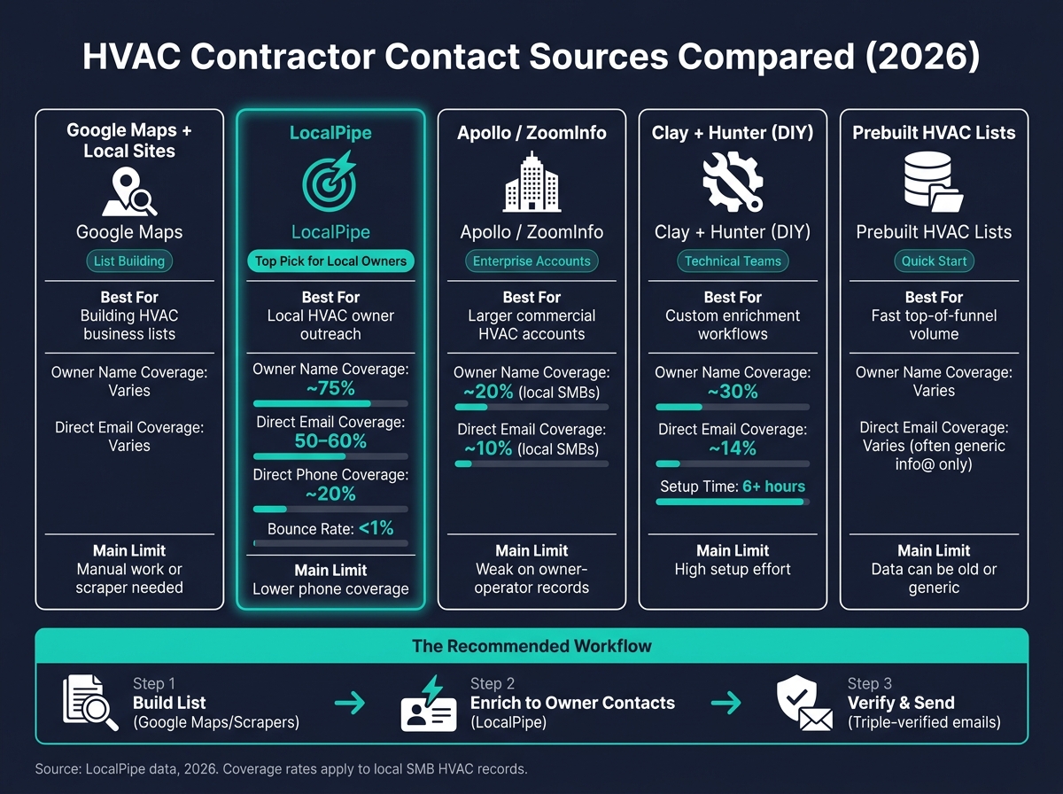 HVAC Contractor Contact Sources Compared: Coverage, Speed & Best Use (2026)