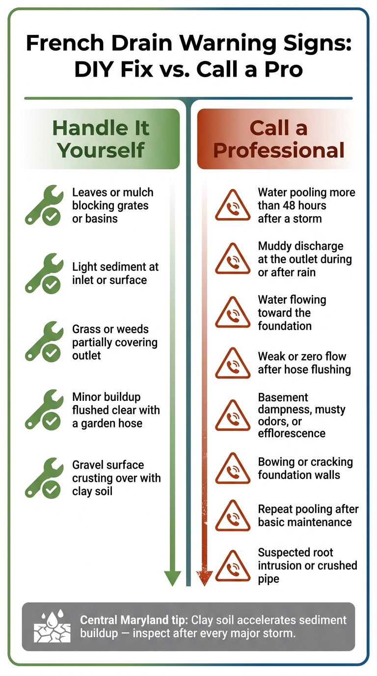 French Drain Warning Signs: DIY Fix vs. Call a Pro