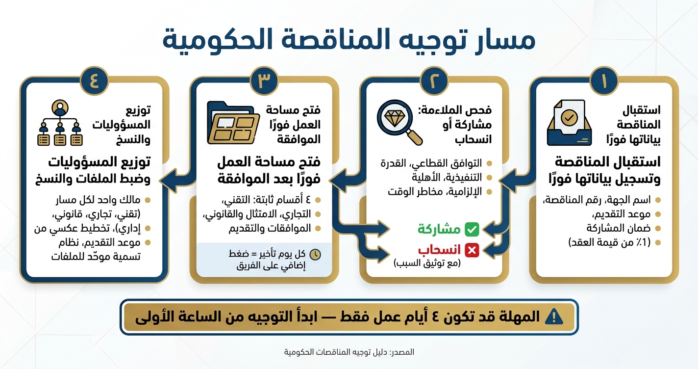 خطوات توجيه المناقصة الحكومية من الاستقبال إلى التقديم