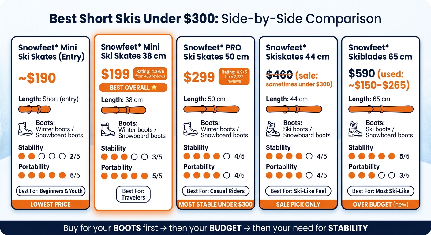 Best Short Skis Under $300: Side-by-Side Comparison
