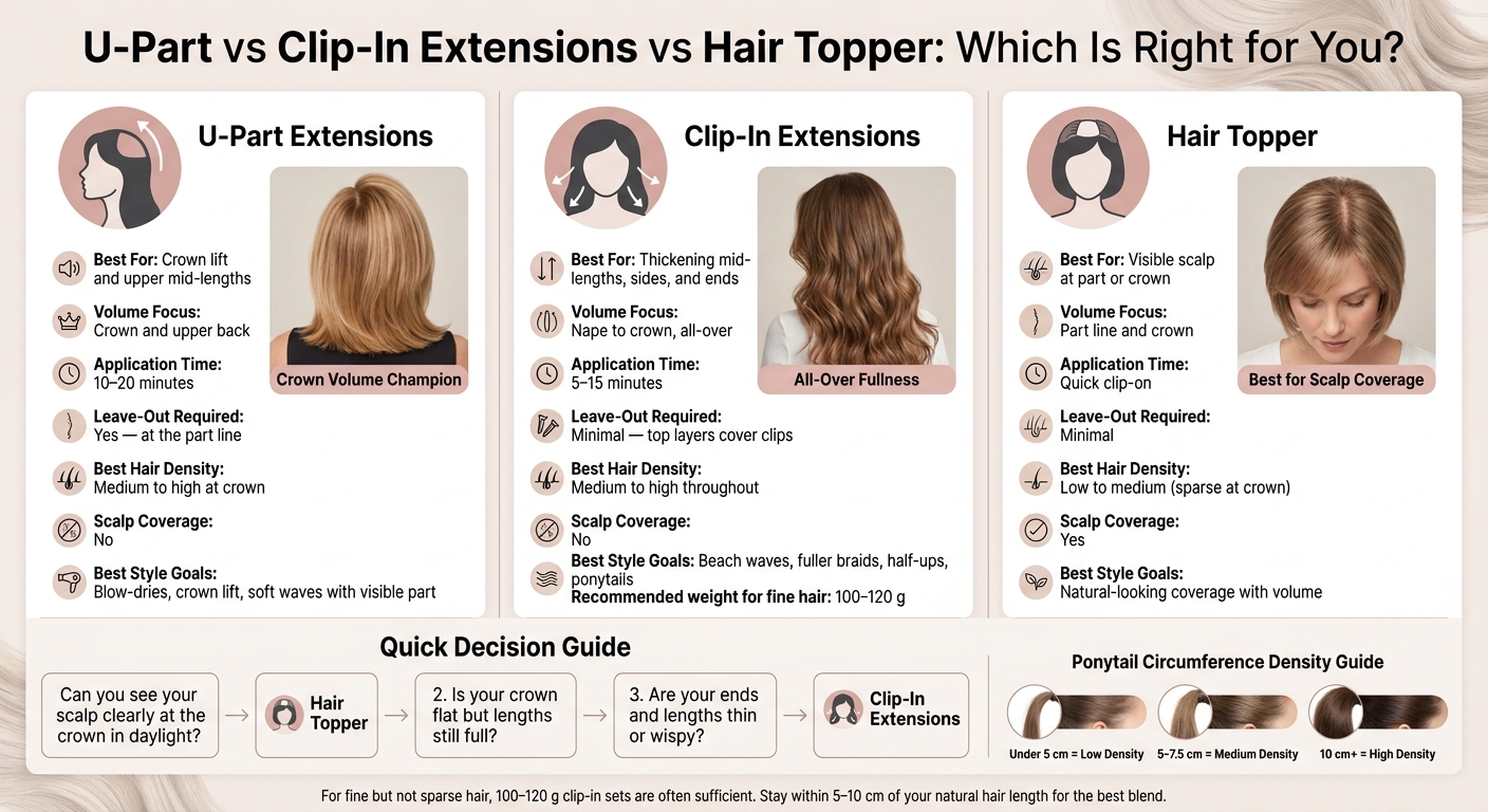 U-Part vs Clip-In Extensions: Which Gives Better Volume?