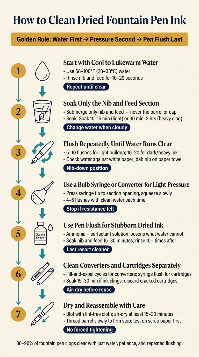 How to Clean Dried Fountain Pen Ink: Step-by-Step Guide