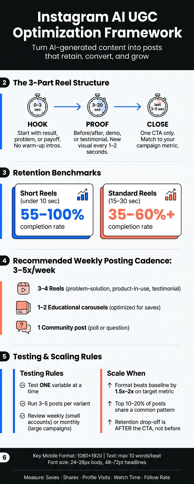 Instagram AI UGC Optimization Framework: Hook, Proof, Close System