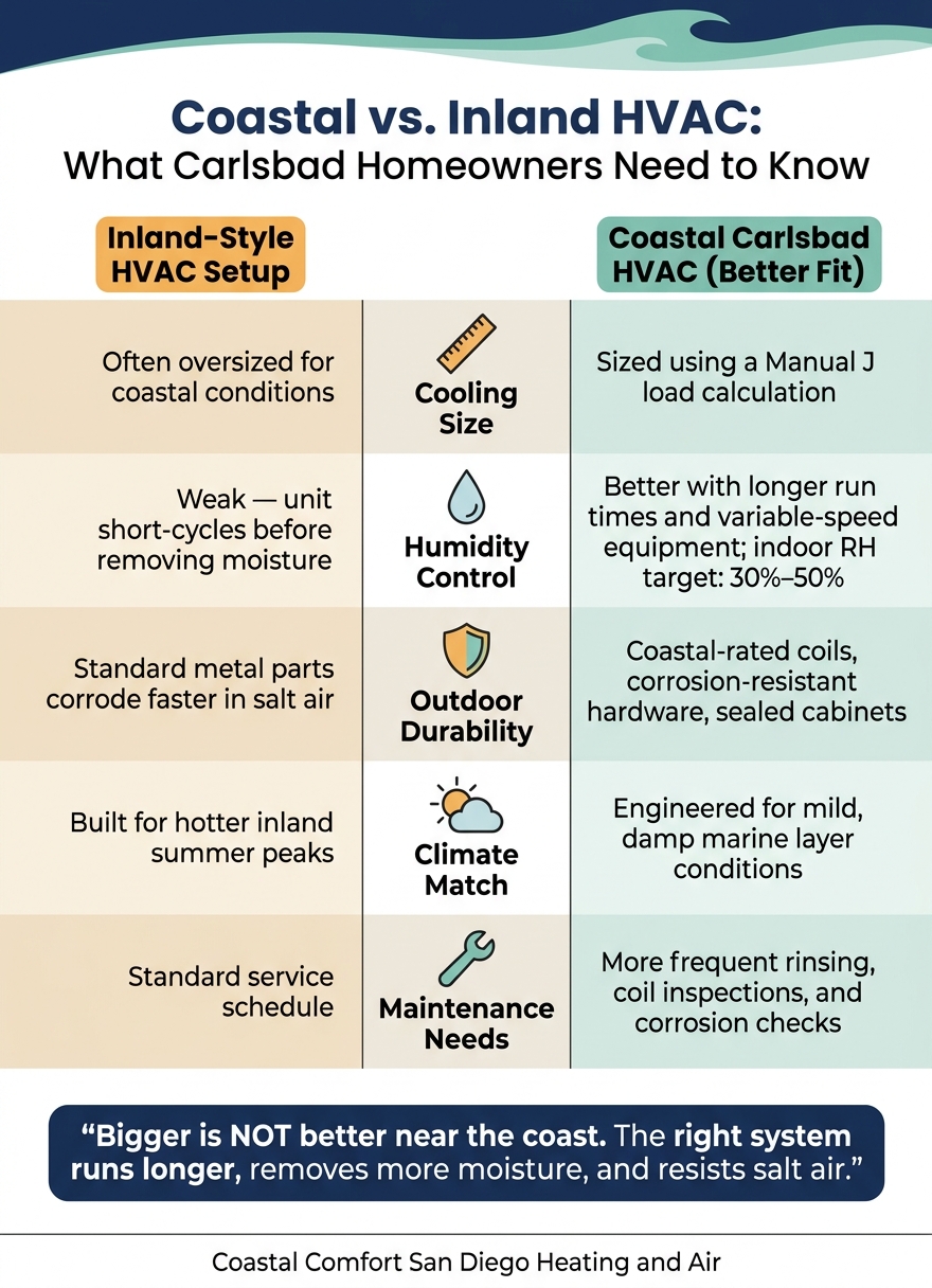 Coastal vs. Inland HVAC: What Carlsbad Homeowners Need to Know