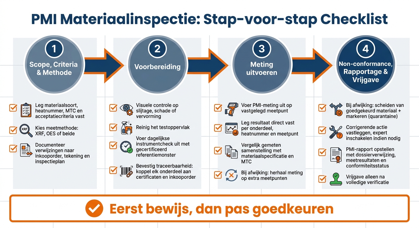 PMI Materiaalinspectie: Stap-voor-stap Checklist