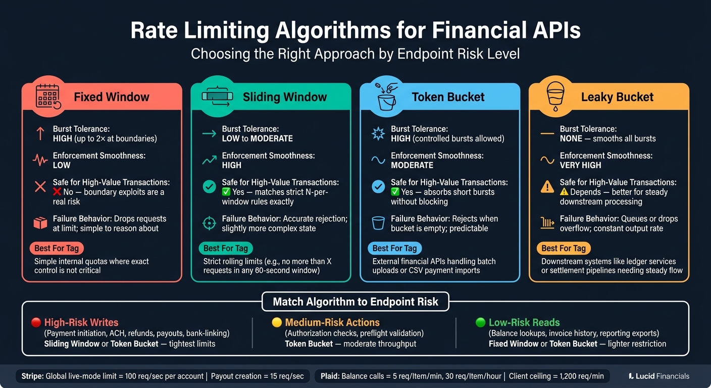 Rate Limiting Algorithms for Financial APIs: A Visual Comparison
