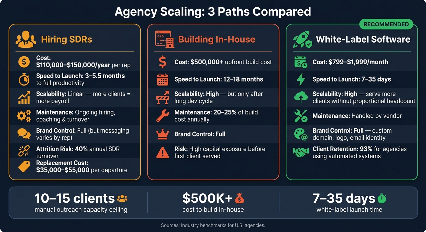 Hiring vs. Building vs. White-Label Software: Agency Scaling Cost Comparison