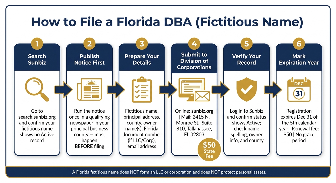 How to File a Florida DBA (Fictitious Name): Step-by-Step