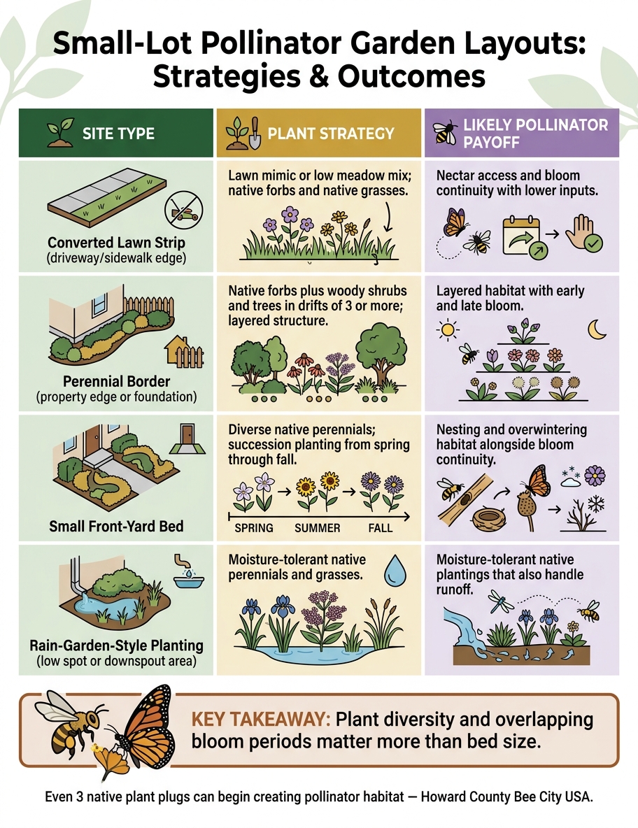 Small-Lot Pollinator Garden Layouts: Strategies & Outcomes