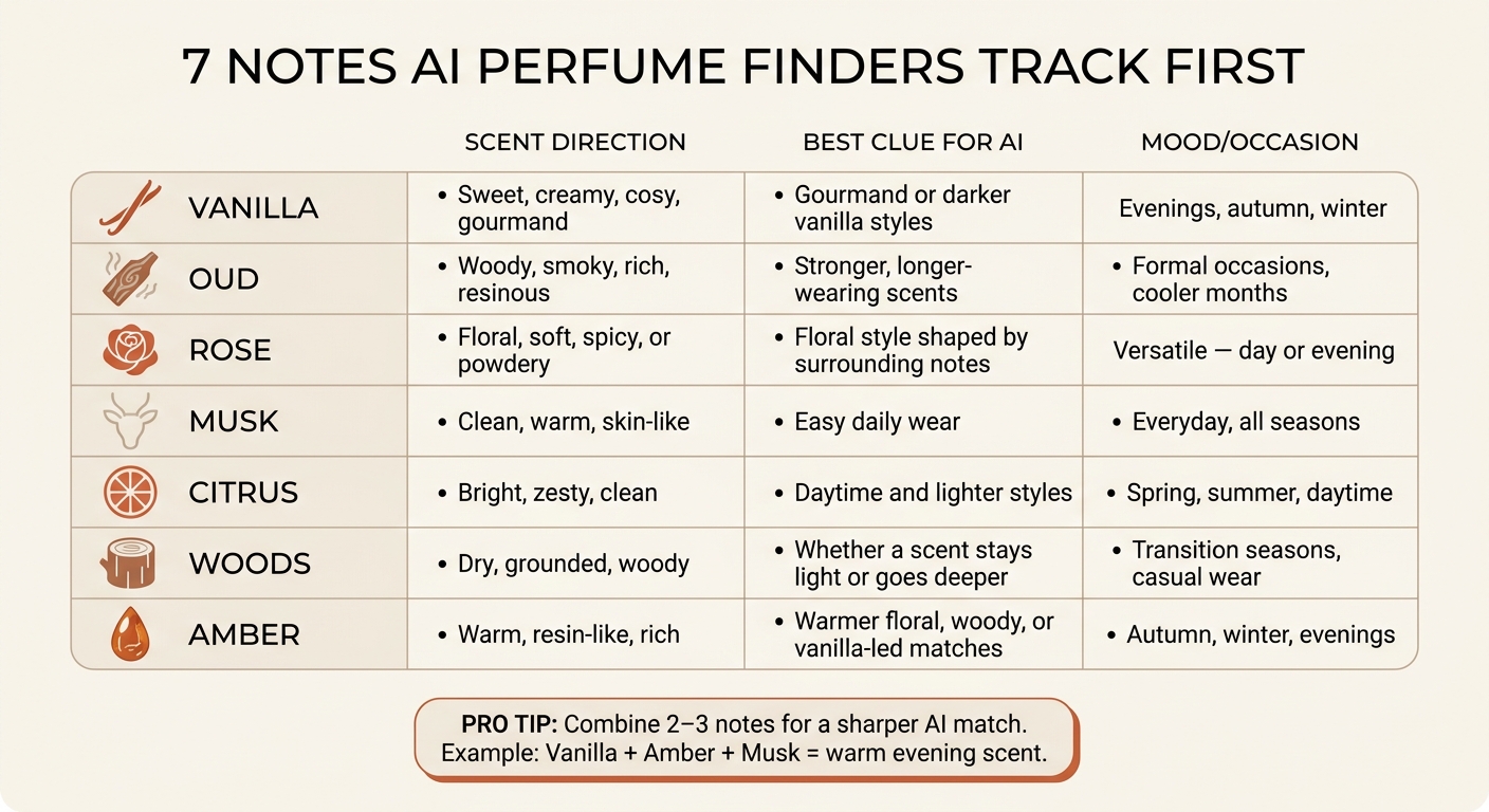 7 Perfume Notes AI Finders Track: Scent Direction & Best Use