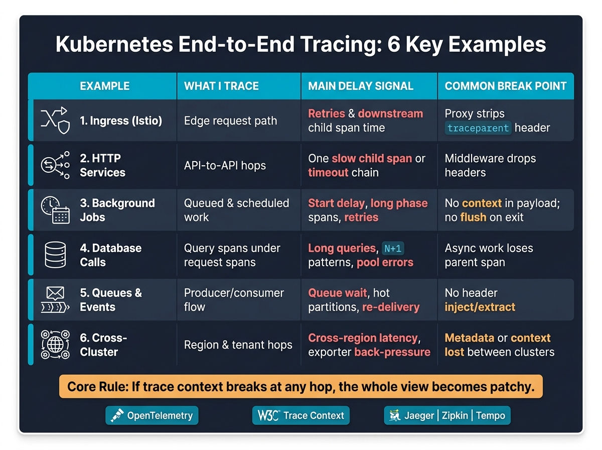 Kubernetes End-to-End Tracing: 6 Examples at a Glance