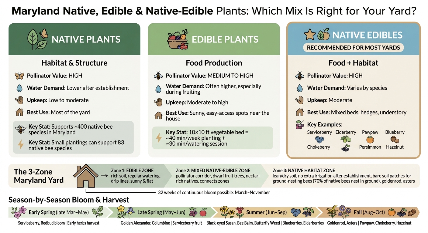 Maryland Native vs. Edible vs. Native-Edible Plants: Quick Comparison Guide