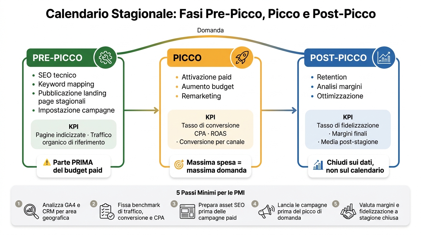 Dati e tempistiche: migliora le campagne stagionali 1 Calendario stagionale: fasi pre-picco, picco e post-picco