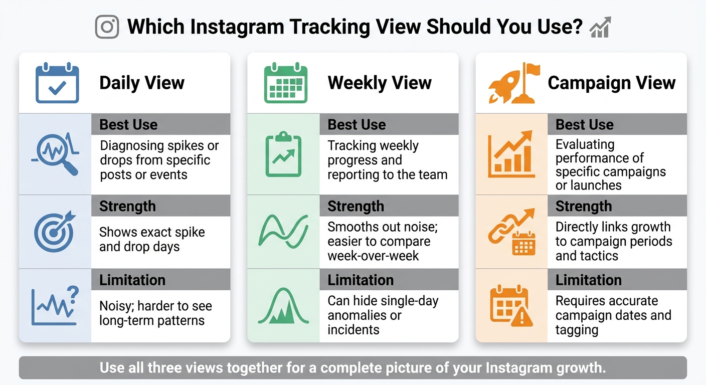 Instagram Follower Tracking: Daily vs. Weekly vs. Campaign Views