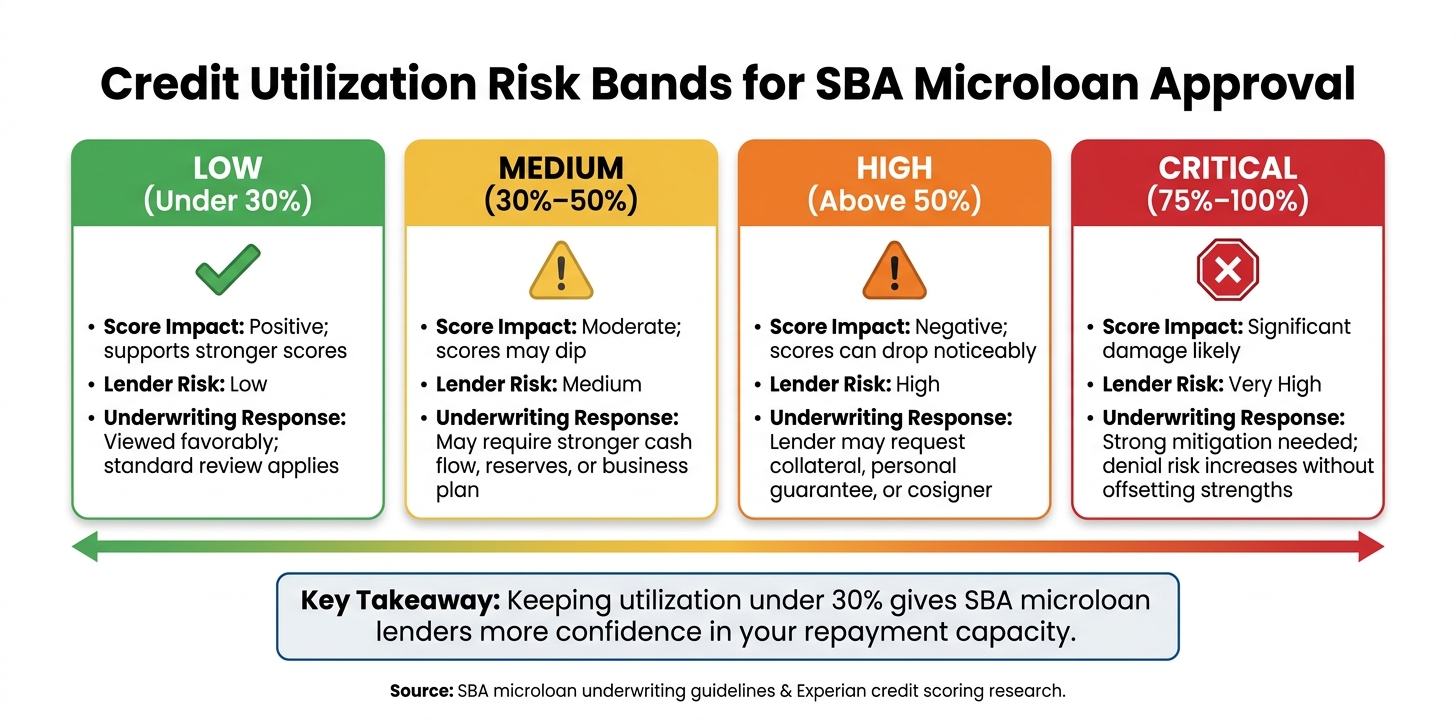 Credit Utilization Risk Bands for SBA Microloan Approval