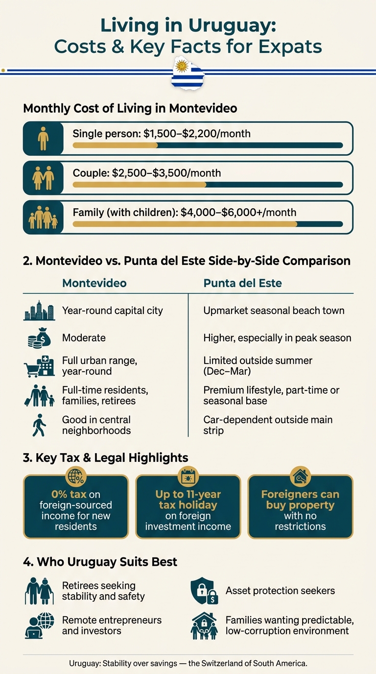 Uruguay Expat Cost of Living: Montevideo vs. Punta del Este