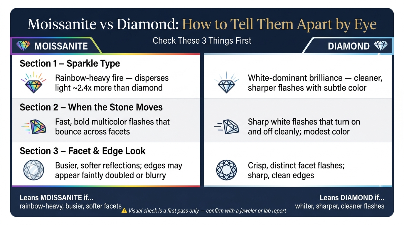 Moissanite vs Diamond: Visual Differences at a Glance
