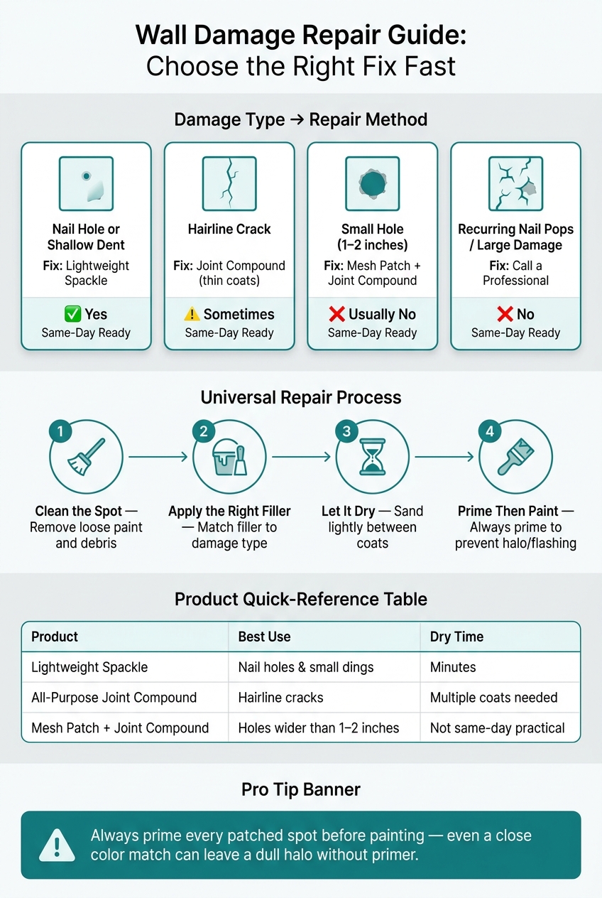 Wall Damage Repair Guide: Choose the Right Fix Fast