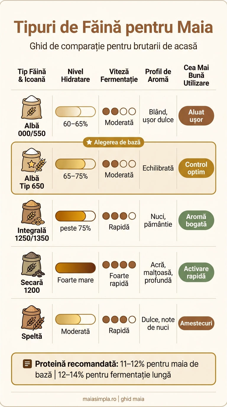 Tipuri de Făină pentru Maia: Comparație Completă