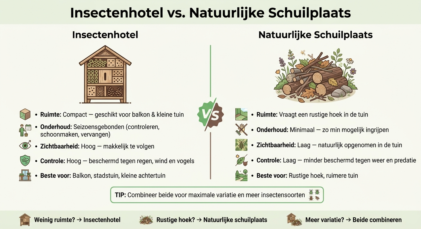 Insectenhotel vs. Natuurlijke Schuilplaats: Welke Past Bij Jouw Tuin?