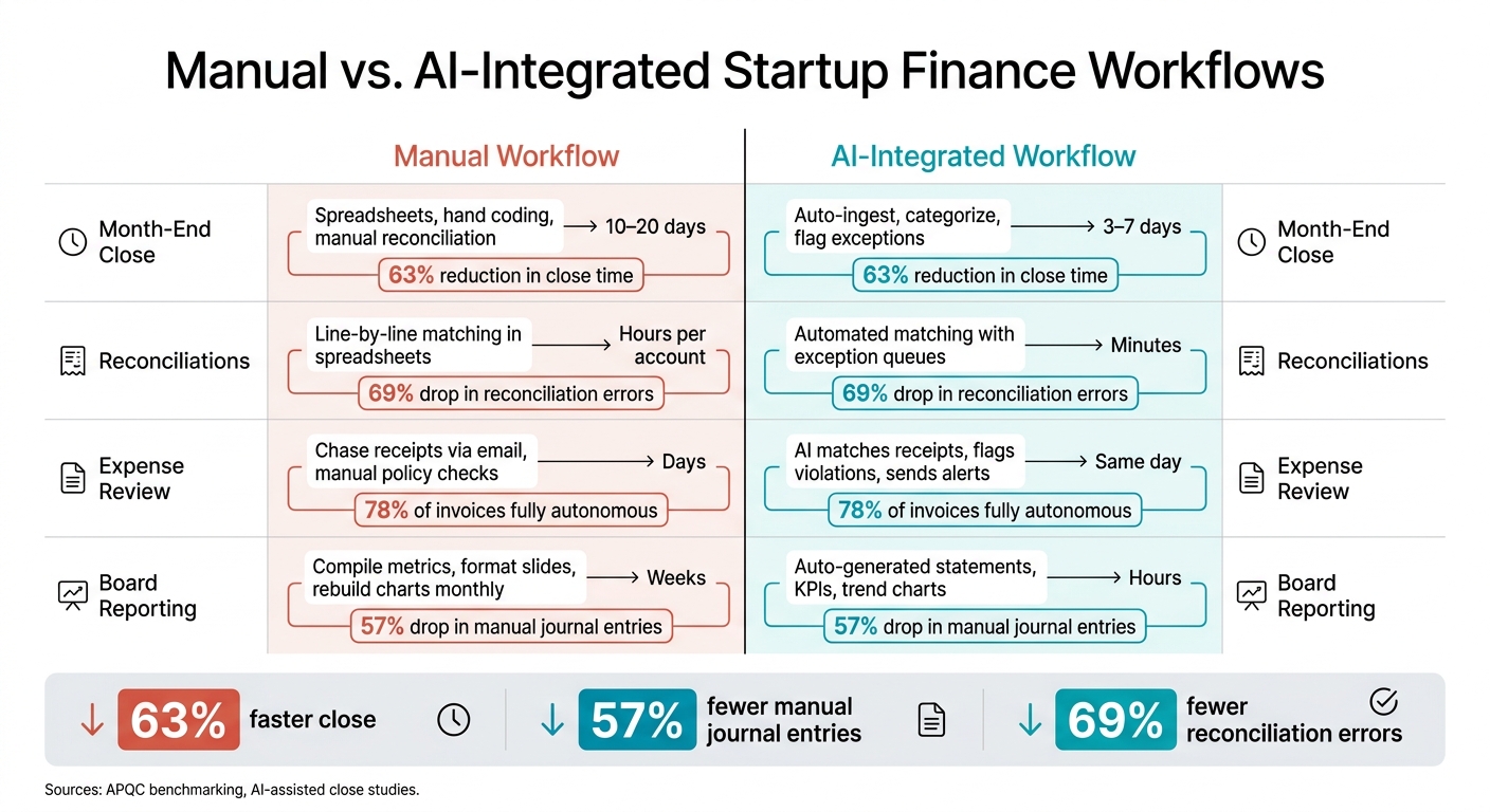 Manual vs. AI-Integrated Startup Finance Workflows: Time & Accuracy Gains