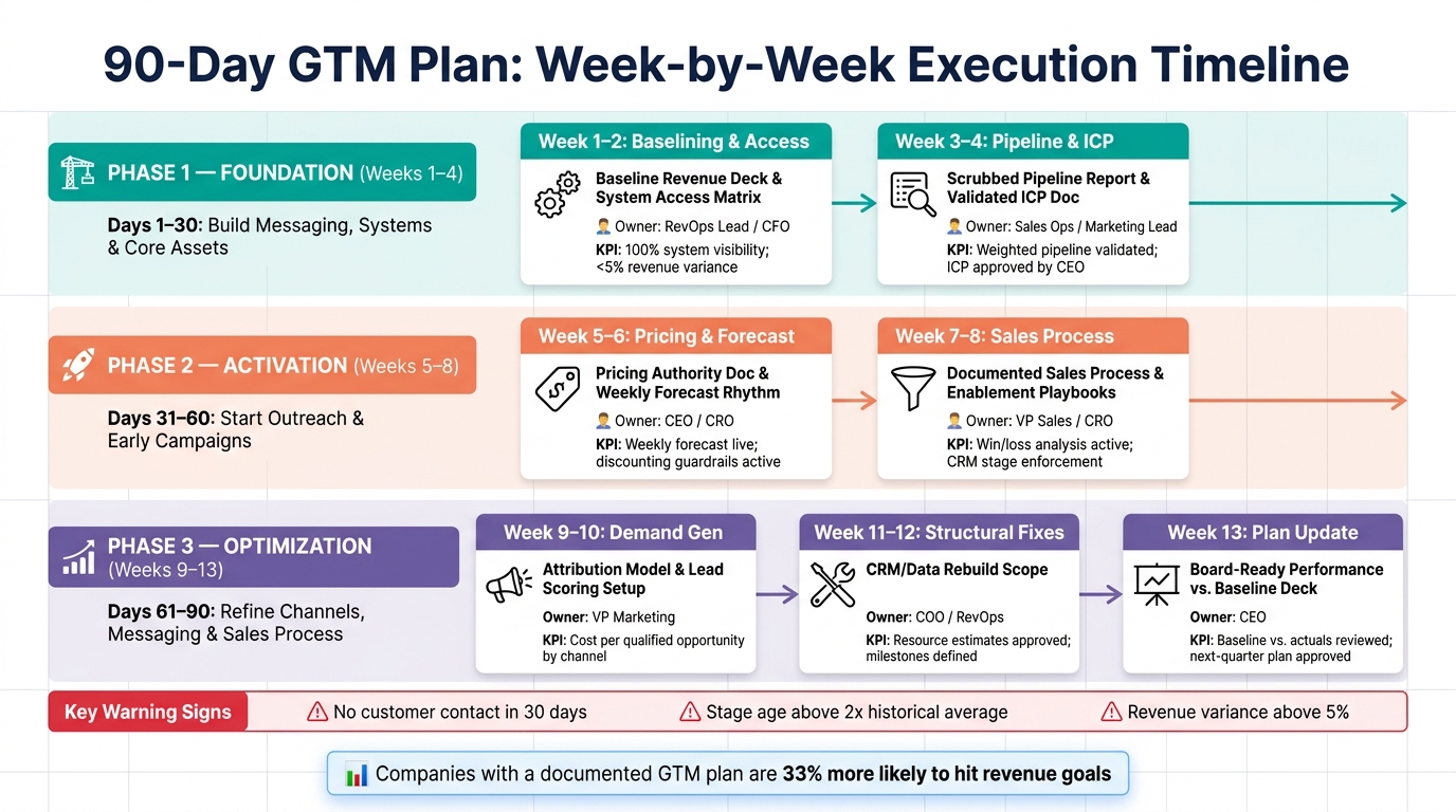 90-Day GTM Plan: Week-by-Week Execution Timeline