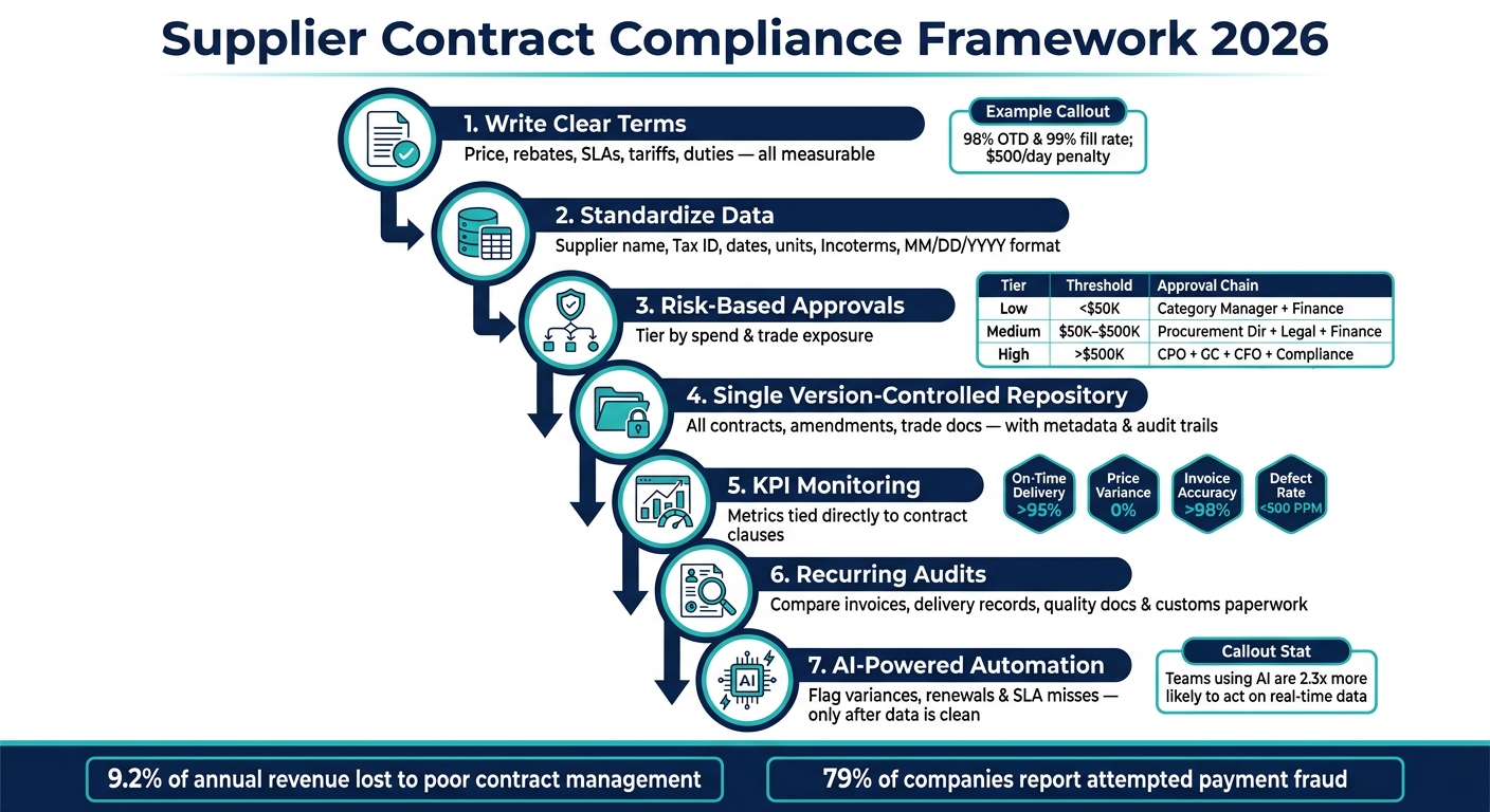 Supplier Contract Compliance Framework 2026: 7 Steps to Protect Margin