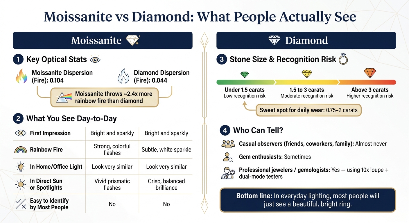 Moissanite vs Diamond: What People Actually See