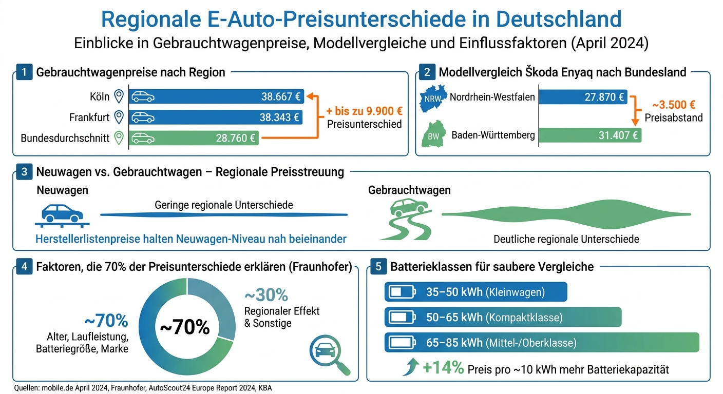Regionale E-Auto-Preisunterschiede: Gebrauchtmarkt vs. Neuwagen in Deutschland