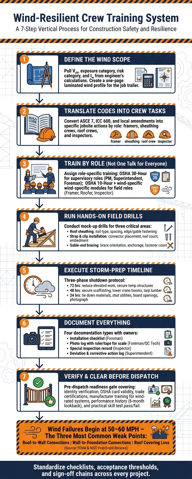 Wind-Resilient Crew Training System: 7-Step Field Execution Framework