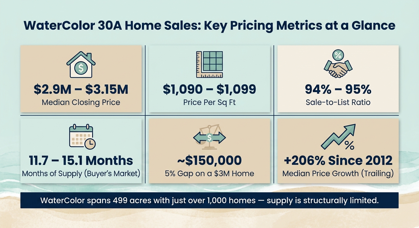 WaterColor 30A Home Sales: Key Pricing Metrics at a Glance