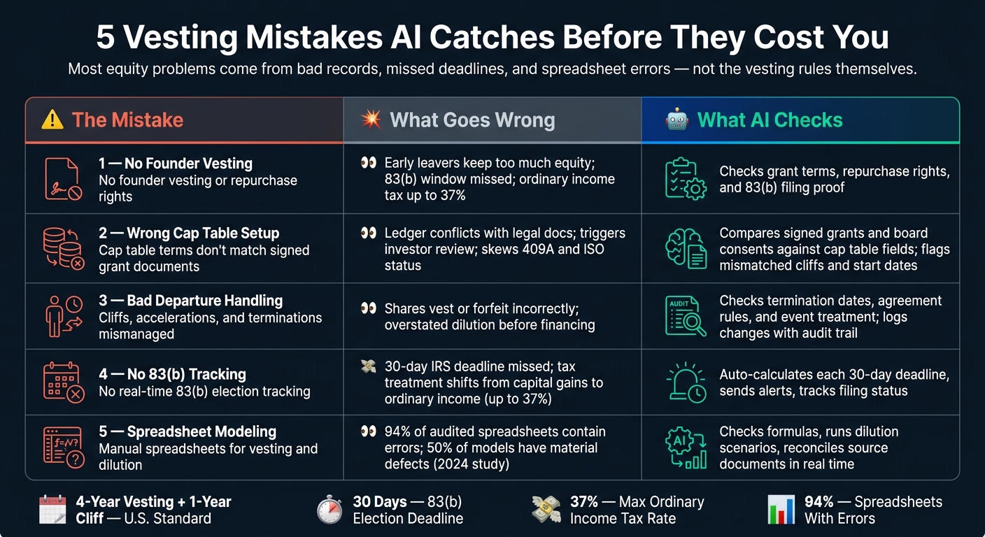 Manual vs. AI-Managed Vesting: 5 Common Startup Mistakes Fixed